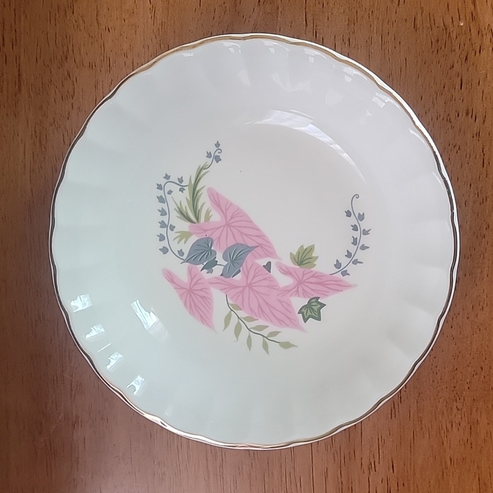 Vintage WS George Pink Caladium China 6" Salad Bowl